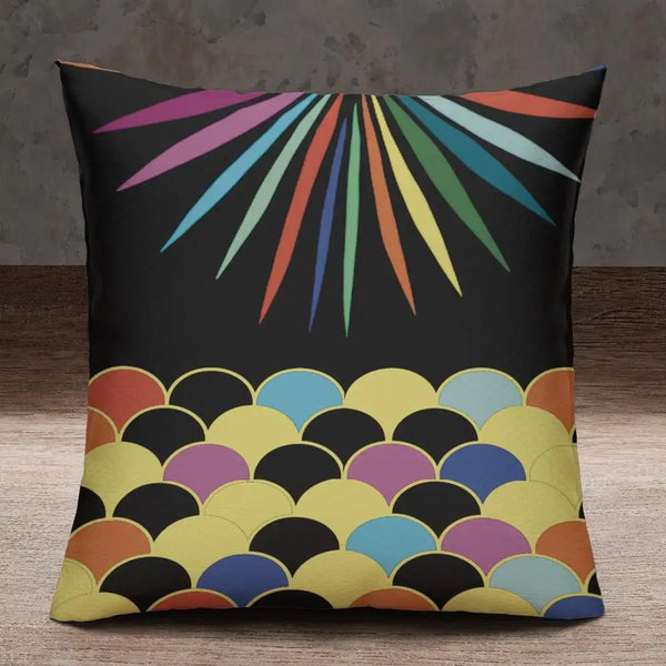 Midnight Bloom Accent Pillow Case Square Pillow Case / 16x16