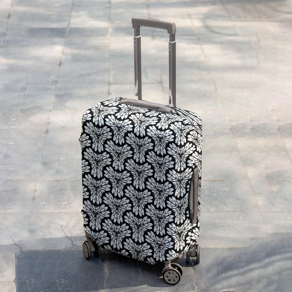 Monochrome Bloom Luggage Cover